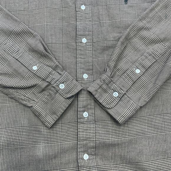 Vintage 90s Ralph Lauren Glen Plaid Flannel Shirt Size Large Preppy Huckberry - Picture 6 of 10